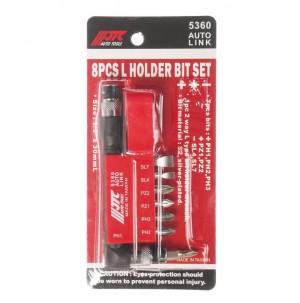 Набор бит 1/4" PHILIPS POZIDRIV с Г-образным держателем 8 предметов JTC JTC-5360 JTC TOOLS