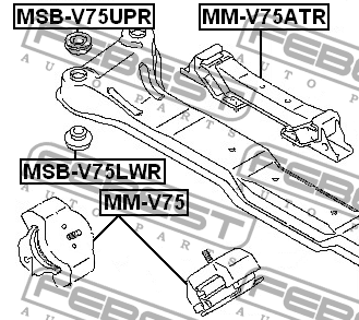 Опора двигателя MM-V75ATR MM-V75ATR FEBEST