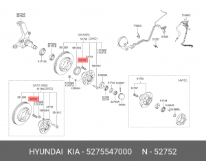 Шпилька колесная 5275547000 HYUNDAI KIA