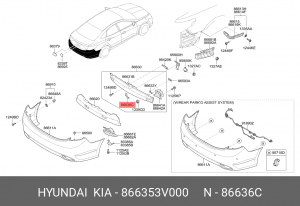 Кронштейн панели бампера 866353V000 HYUNDAI KIA