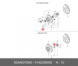 Шпилька колеса SSANGYONG Rexton (02-) переднего OE 4142308000 SSANG YONG
