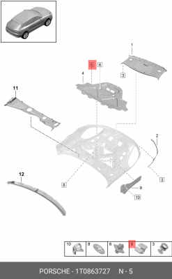 VW ШУМОИЗОЛЯЦИИ КАПОТА 1T0 863 727 VAG