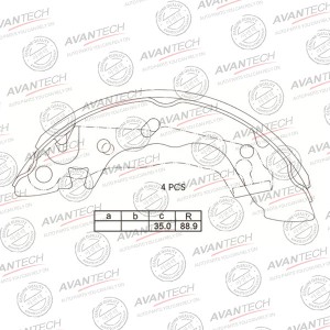 Колодки тормозные барабанные AVANTECH AVS1001 AVANTECH