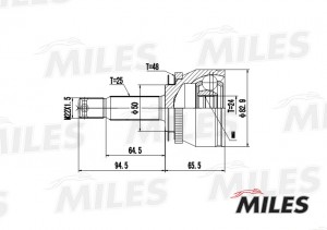 ШРУС наружный KIA RIO 1.5 05- (с ABS) (GSP 827068) GA20189 GA20189 MILES
