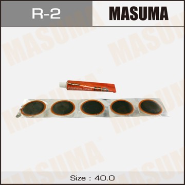 Заплатка для камер 38мм комплект 25шт.+клей MASUMA R2 MASUMA