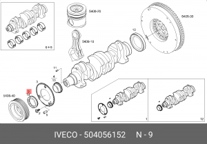 сальник к/в! Peugeot Boxer 3.0 HDi 06>, Iveco IVECO 504056152 IVECO