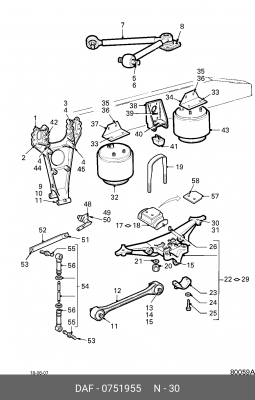 болт !M16x80 DAF 0751955 DAF