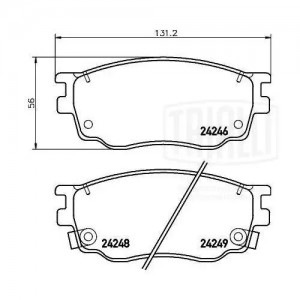Колодки торм. Mazda 6 (02-) 1.8i диск. перед. (PF 2502) PF 2502 TRIALLI