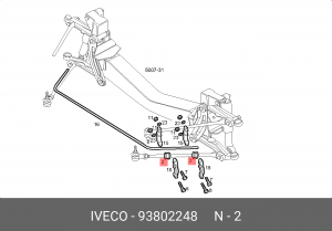 Втулка, стабилизатора переднего, Iveco, IVECO 93802248 93802248 IVECO