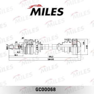 Привод в сборе левый/правый MERCEDES BENZ VITO 2.0/2.3 96-03 (ABS) (GKN 302843)  GC00068 MILES