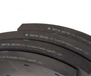 Накладка тормозной колодки УРАЛ-55571Х сверленая расточенная комплект 8шт. с зак 35033013 MEGA POWER