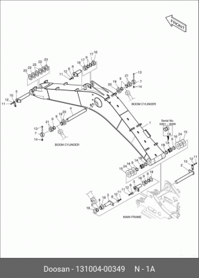 131004-00349 Втулка 131008-00041B, 131004-00178A, 131004-00509 131004-00349 DOOSAN