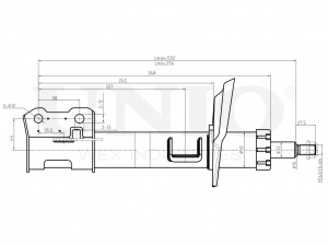 Амортизатор газовый передней подвески левый SAB-10054 UNIO