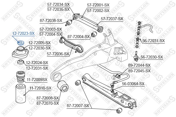 M1326ES[MB515579]!подушка опоры амортизатора зад.верхн.\Mitsubishi Carisma 95>/C 12-72023-SX STELLOX