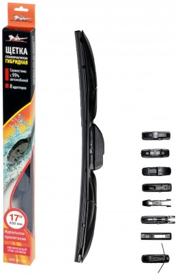 Щетка стеклоочистителя гибридная 430мм (17) 3 адаптера AWB-H-430 AIRLINE
