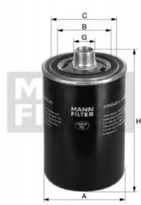 фильтр гидравлический! H162 D93 M24x1.5 2.5BAR JOHN DEERE WD9404 MANN FILTER