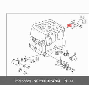 Лампа накаливания автопоезда (45104777757490) КамАЗ-54901 N072601024704 MERCEDES BENZ