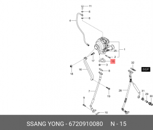 Прокладка SSANGYONG Actyon (10-) (D20) турбокомпрессора ОЕ 6720910080 SSANG YONG