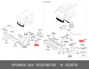 Фара противотуманная левая Universe 922018D100 HYUNDAI KIA