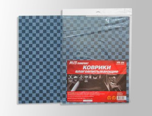 коврики влаговпитывающие! VK-04, 50х38 см., 'клетка', 2 шт.\ A78249S AVS