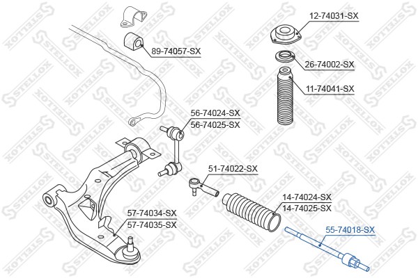 тяга рулевая!\ Nissan Maxima CA33 00> 55-74018-SX STELLOX