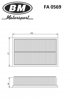 Фильтр воздушный FA0569 FA0569 BM MOTORSPORT