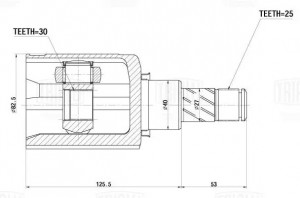 ШРУС для а/м Nissan Qashqai (06-) 1.6i CVT 2WD (внутр. перед.) GO1443 GO1443 TRIALLI