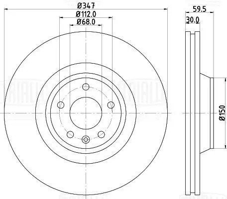 Диск торм. Audi A6 (04-)/Allroad (06-) перед. d=347 (окраш.) (DF 084718) DF 084718 TRIALLI
