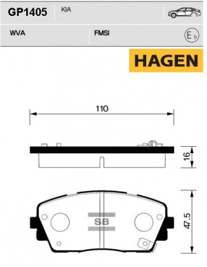 Колодки тормозные дисковые GP1405 GP1405 SANGSIN