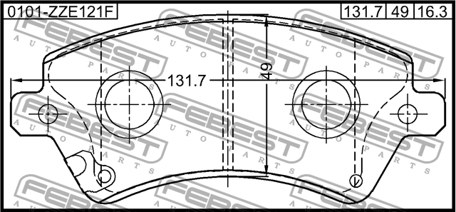 Колодки тормозные дисковые передние 0101-ZZE121F FEBEST