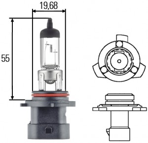 лампа! (HB4A) 12V 51W P22D ближнего света галогенная\ 8GH005636-201 HELLA