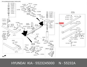 Втулка задней рессоры HYUNDAI HD65,72,78,120 5523245000 HYUNDAI KIA