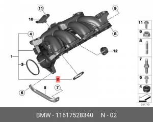 Прокладка коллектора BMW 1 (F20),3 (F30,F80) впускного OE 11 61 7 528 340 BMW