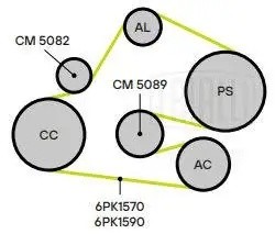 Ролик привод. ремня с натяж. мех. для ам Audi A4 (00-) 1.6,1.8,2.0 (CM 5082) CM 5082 TRIALLI