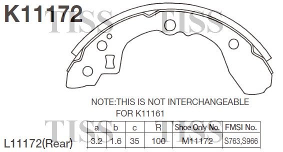 K11172 колодки барабанные задние!\ Hyundai ix35 10>, Kia Sportage III 10>/Cerato K11172 MK KASHIYAMA