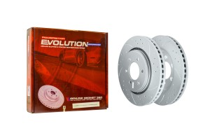 Передний тормозной диск Evolution с перфорацией и насечками, в покрытии GEOMET A AR85108 POWERSTOP