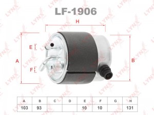 фильтр топливный! без датчика\ Nissan Qashqai/X-Trail 2.0DCi 07> LF-1906 LYNXAUTO