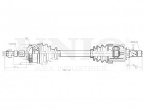 Привод в сборе передний левый CVJ-10016 UNIO