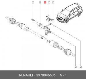 397804BB0B Kpoнштeйн пpoмeжyтoчнoгo вaлa 397804BB0B RENAULT