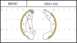 Колодки тормозные барабанные CHEVROLET Aveo/Kalos 02- BB5047 BB5047 BLITZ