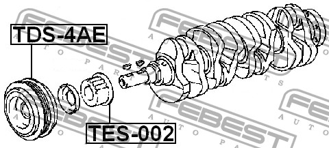 Шестерня коленвала TOYOTA CALDINA 92-02 TES-002 TES-002 FEBEST