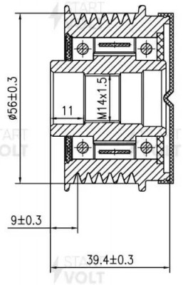 Шкив с обгонной муфтой генер. для а/м VAG Touareg (10-)/Q7 (15-) 3.0TDI (SGP 182 SGP 1821D START VOLT