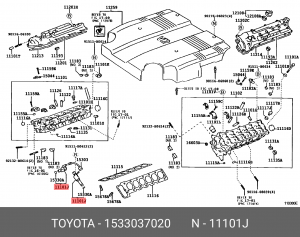 Клапан системы смазки 15330-37020 15330-37020 TOYOTA