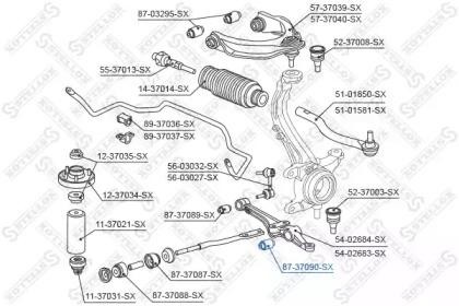 сайлентблок рычага нижн. наружн.!\ Honda Accord 98> 87-37090-SX STELLOX