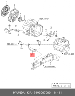 Провод массы KIA Picanto OE 9193007000 HYUNDAI KIA