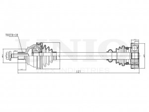 Привод в сборе передний левый/правый CVJ-10038 UNIO