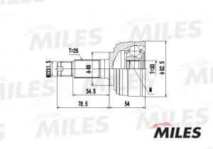 ШРУС наружный HONDA ACCORD/CIVIC 1.3-1.6 (GSP 823011) GA20128 GA20128 MILES