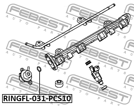 Кольцо уплотнительное регулятора давления топлива PCS 10 RINGFL-031-PCS10 FEBEST