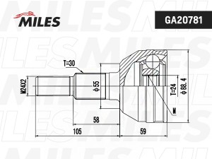 ШРУС наружный CADILLAC SRX GA20781 GA20781 MILES