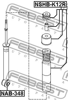 Пыльник амортизатора задний NISSAN TIIDA C11 2005.08-2012.06 NSHB-K12R NSHBK12R FEBEST